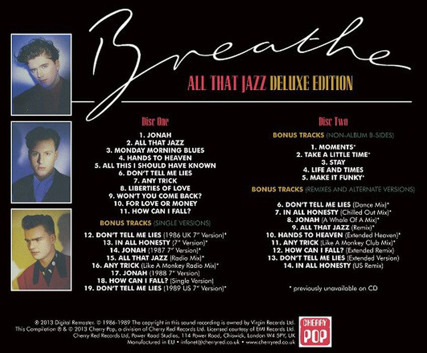 Breathe ‎ All That Jazz 2 cd Deluxe Dubman Home Entertainment